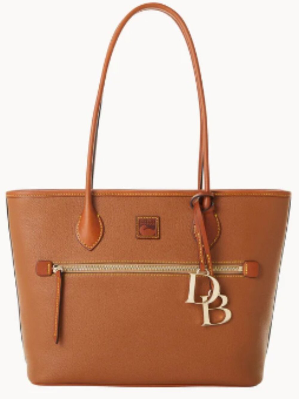 Dooney & Bourke Pebble Grain Tote Caramel Brown Leather Shoulder Bag
